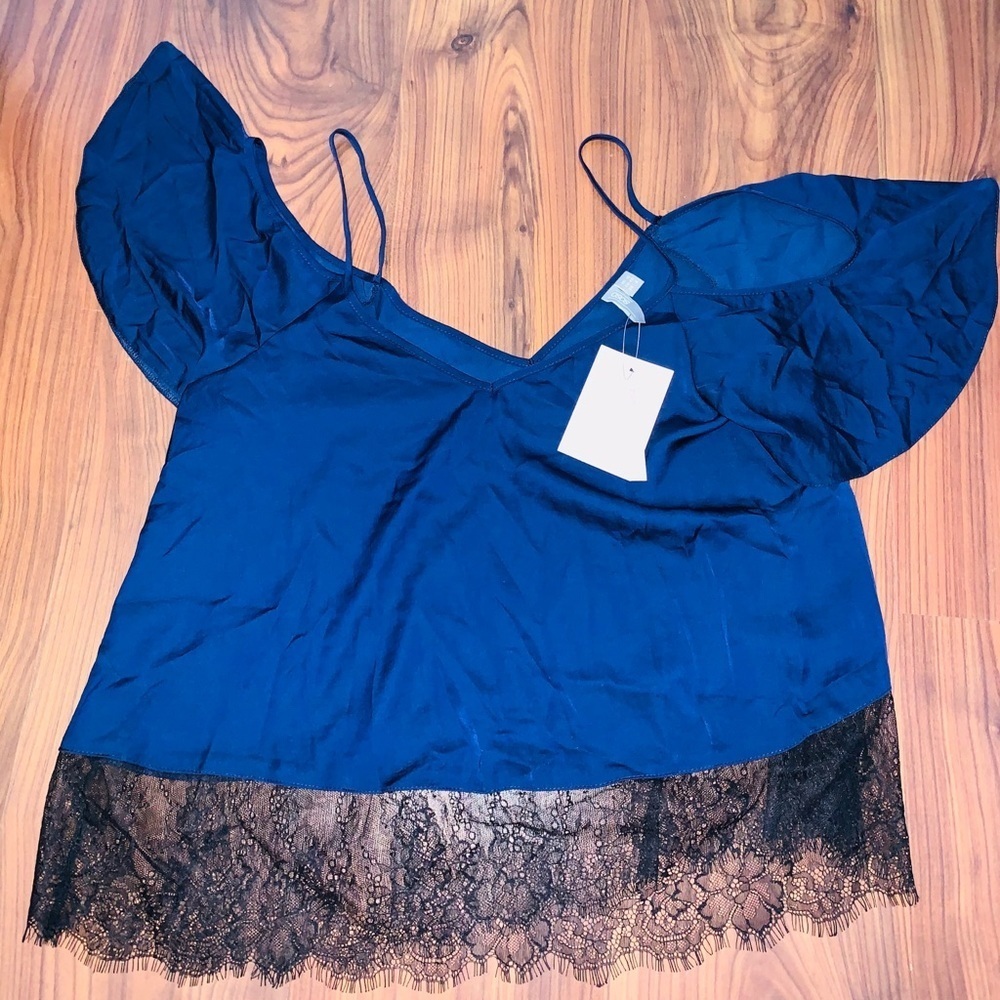 Asos on shoulders lace bottom blouse002